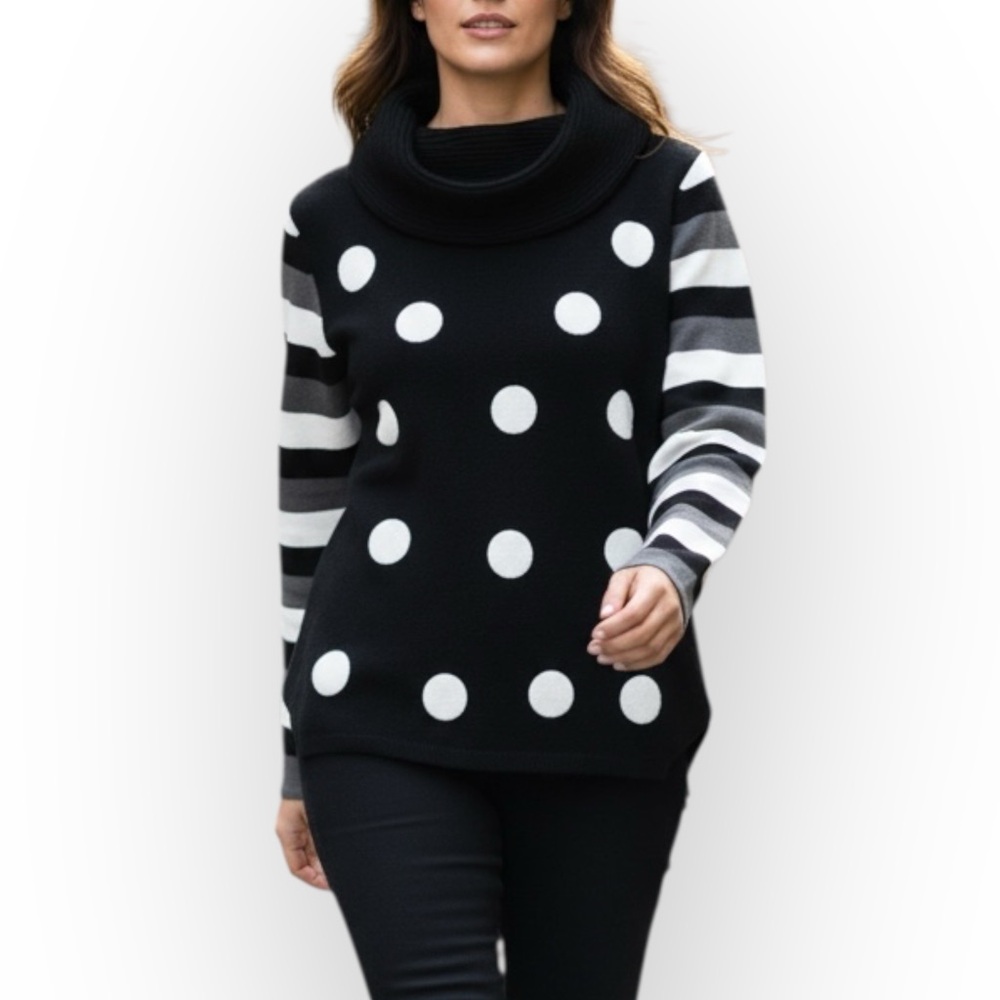 Black and White Polka Dot Sweater